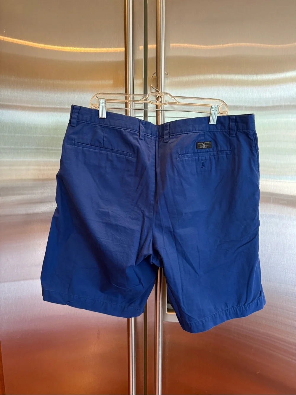Banana Republic Blue Flat-Front Cotton Shorts, size 38